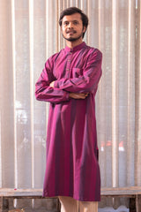 Haveli Soof Violet Hand Embroidered Mens Kurta