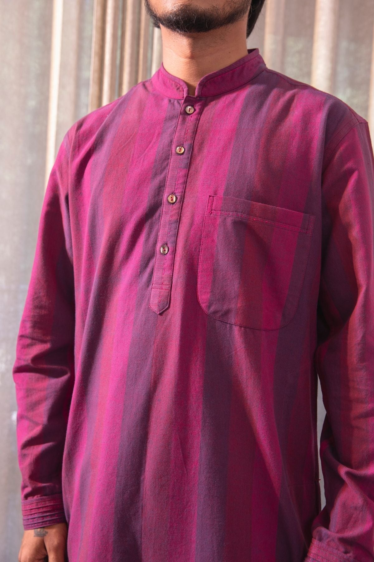 Haveli Soof Violet Hand Embroidered Mens Kurta