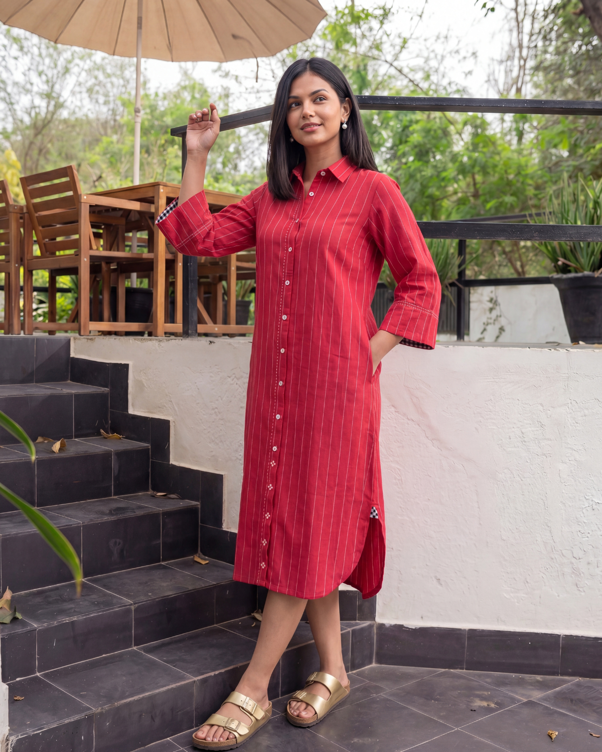Dhwani Woven Cotton Shirt Dress