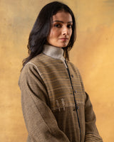 Dhaani Charcoal Green Handwoven Naturally Dyed Woolen Jacket