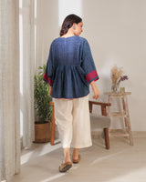 Chaaya Indigo Block Printed Relaxed Fit Top