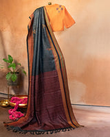 Asmi Tussar Saree with Soof Hand Embroidery