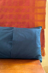 Eshna Blue Rectangular Cushion Cover with Soof Hand Embroidery