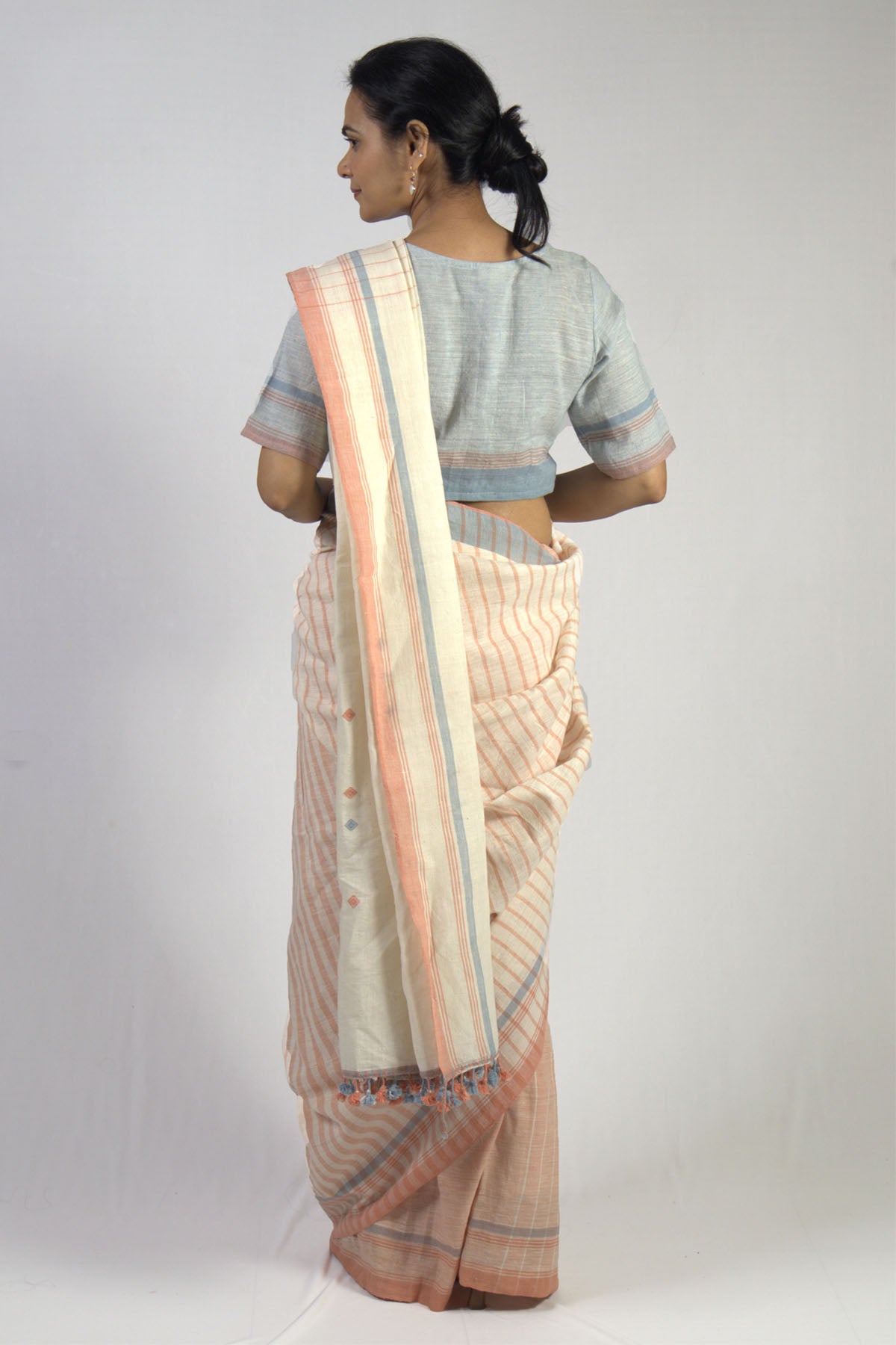 Linen Kala Cotton Kutchi Saree