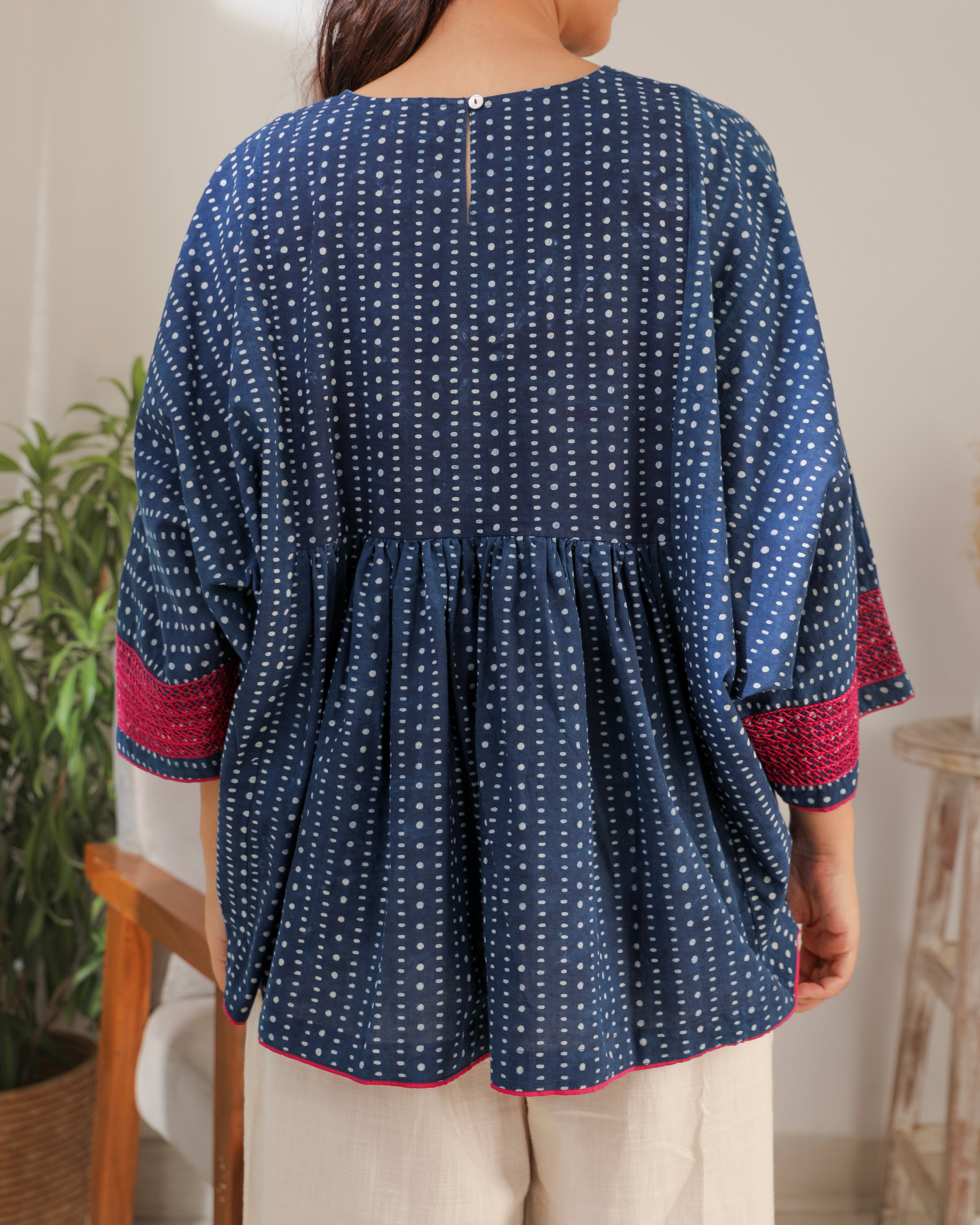 Chaaya Indigo Block Printed Relaxed Fit Top