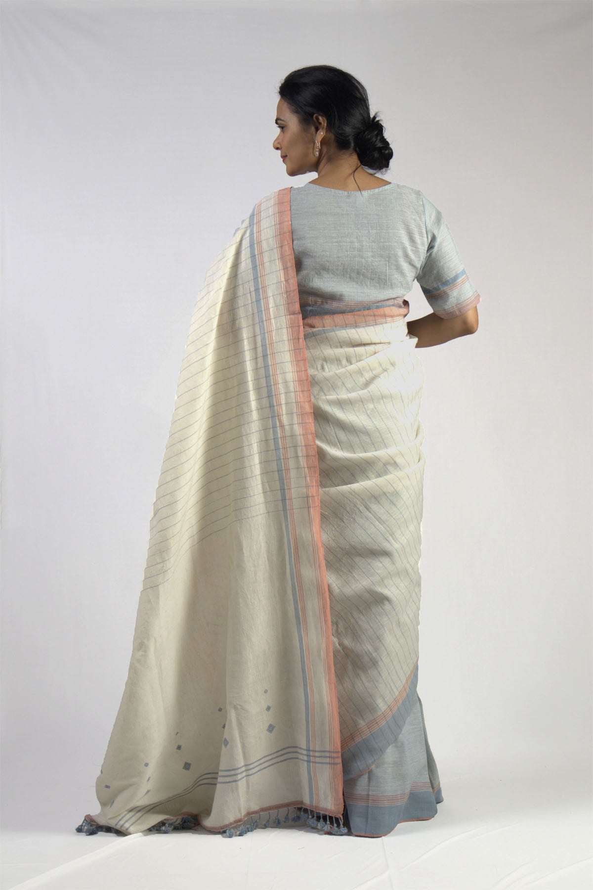 Linen Kala Cotton Kutchi Saree