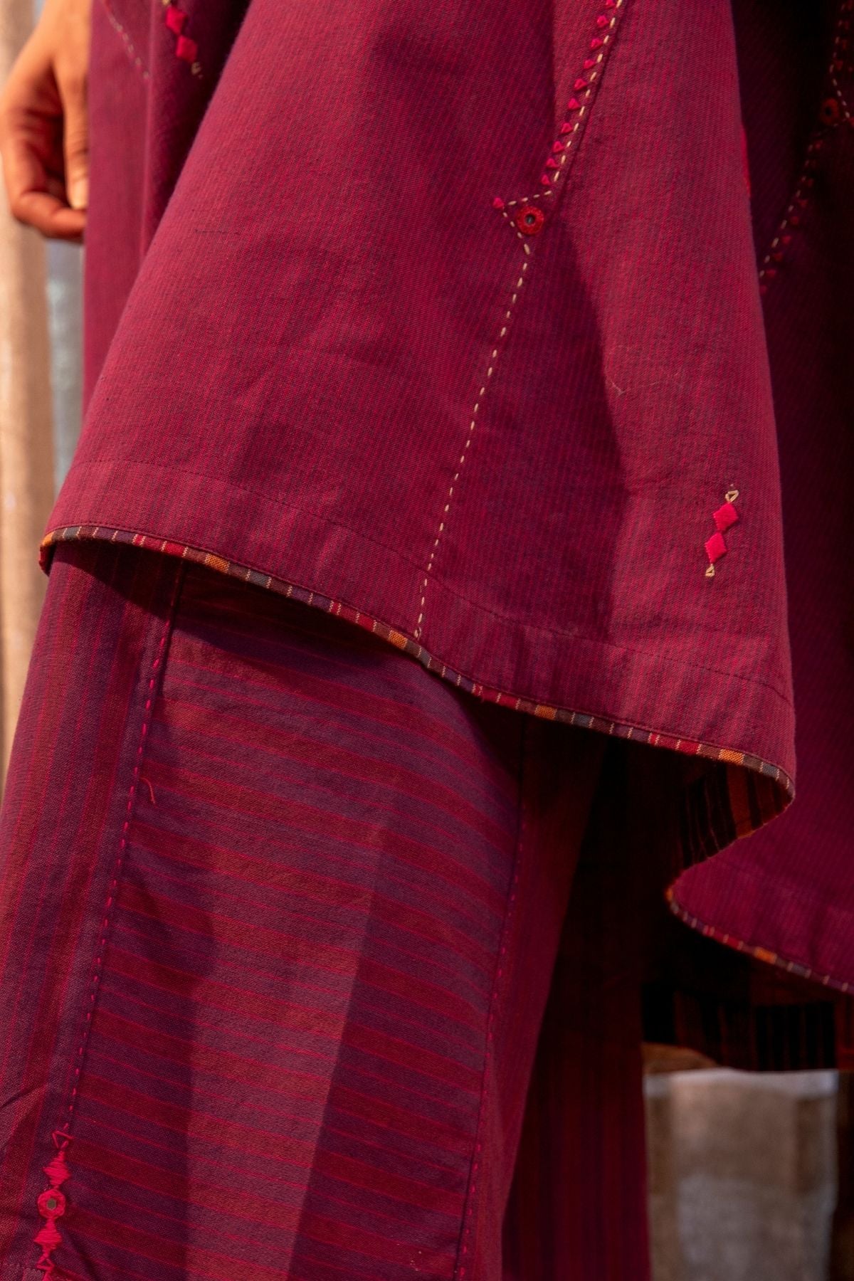 Haveli Soof Violet Hand Embroidered Kalidar Kurta