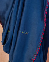Deep Blue Chanderi Saree with Soof Hand Embroidery