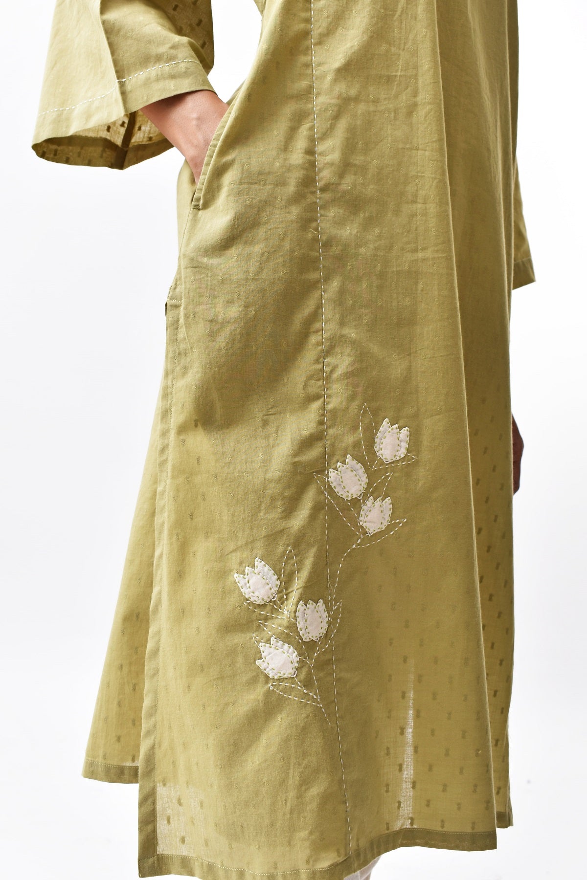 Arrosa Applique Cotton Kurta