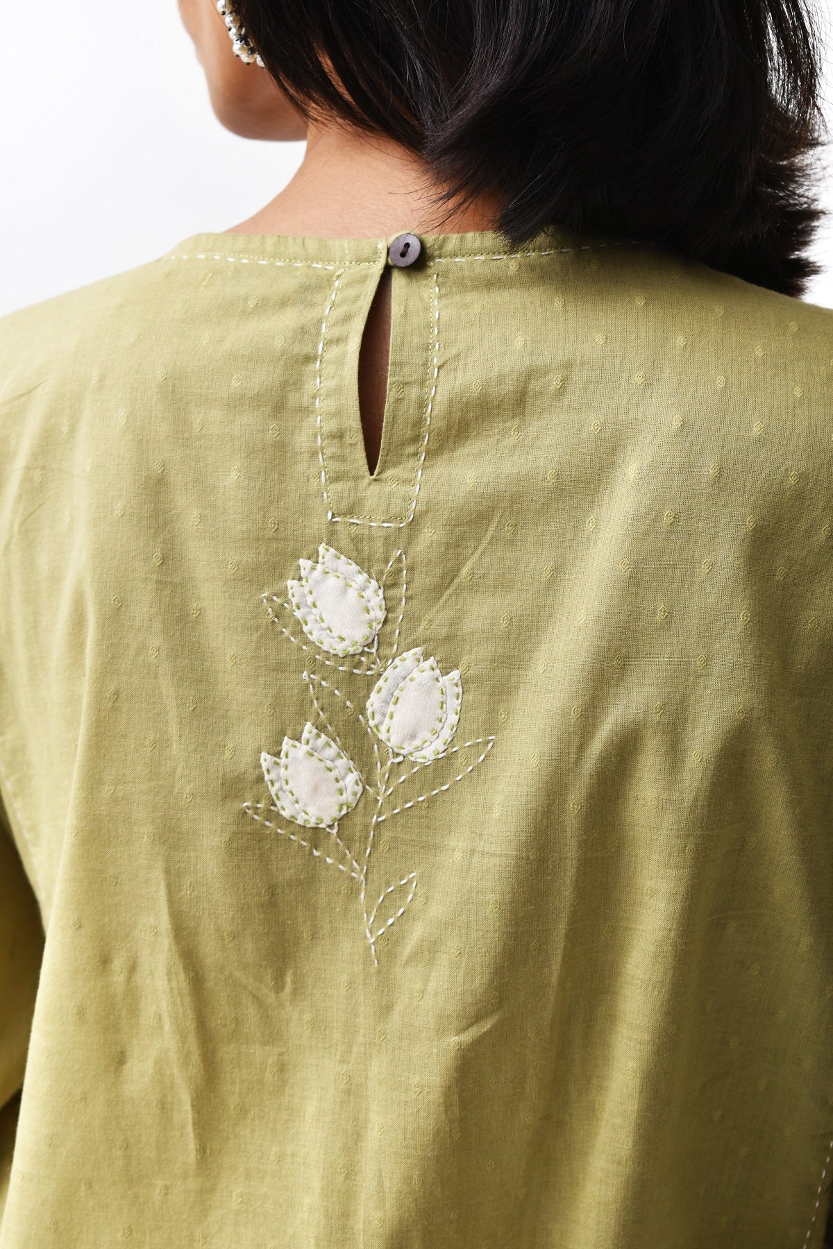 Arrosa Applique Cotton Kurta