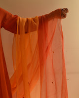 Aashvi Yellow-Orange Kota Dupatta With Desert Hand Embroidery