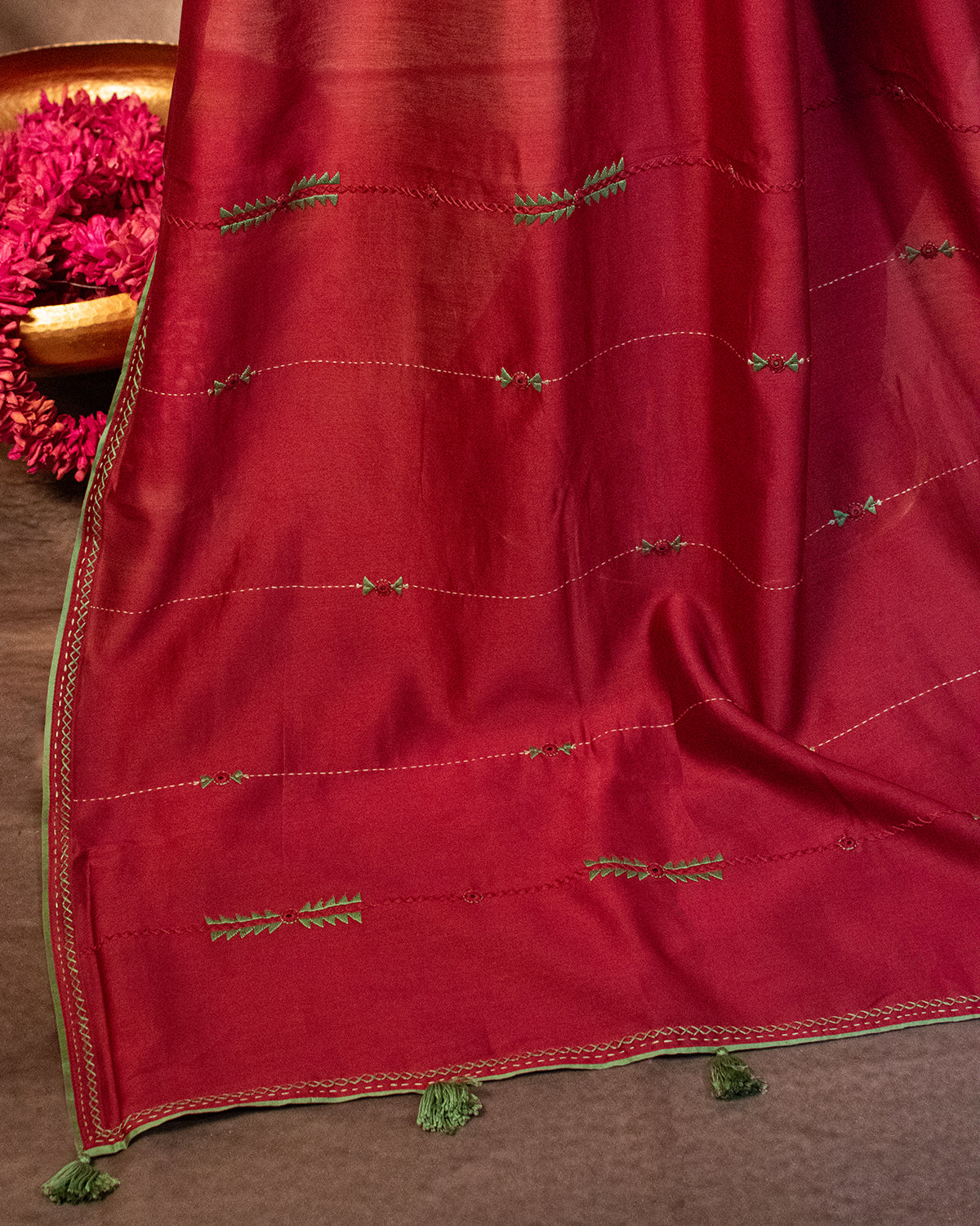 Tamra Chanderi Saree with Soof Hand Embroidery
