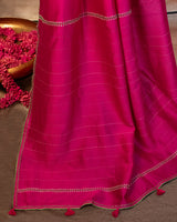 Gulaal Chanderi Saree with Soof Hand Embroidery