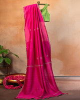 Gulaal Chanderi Saree with Soof Hand Embroidery