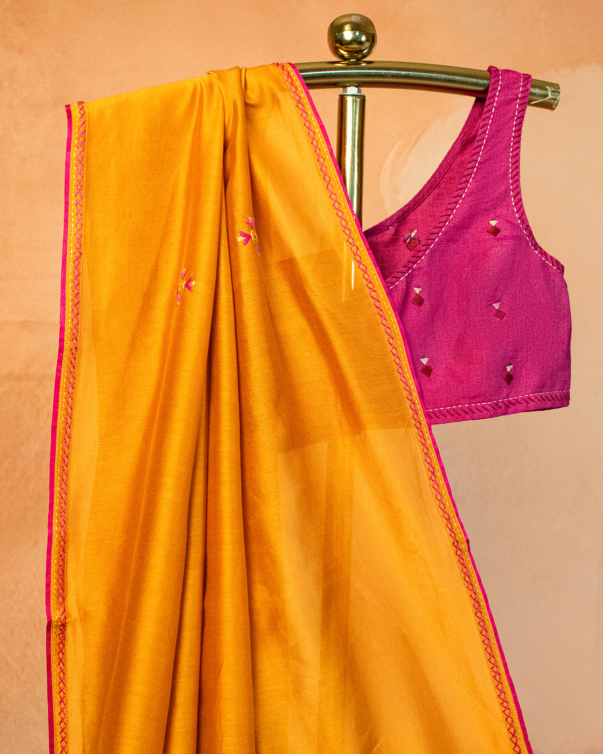 Kaulai Chanderi Saree with Soof Hand Embroidery