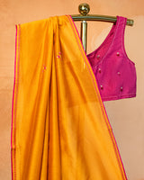 Kaulai Chanderi Saree with Soof Hand Embroidery