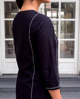 Bagh Cotton Round Neck Black Hand Embroidered Kurta