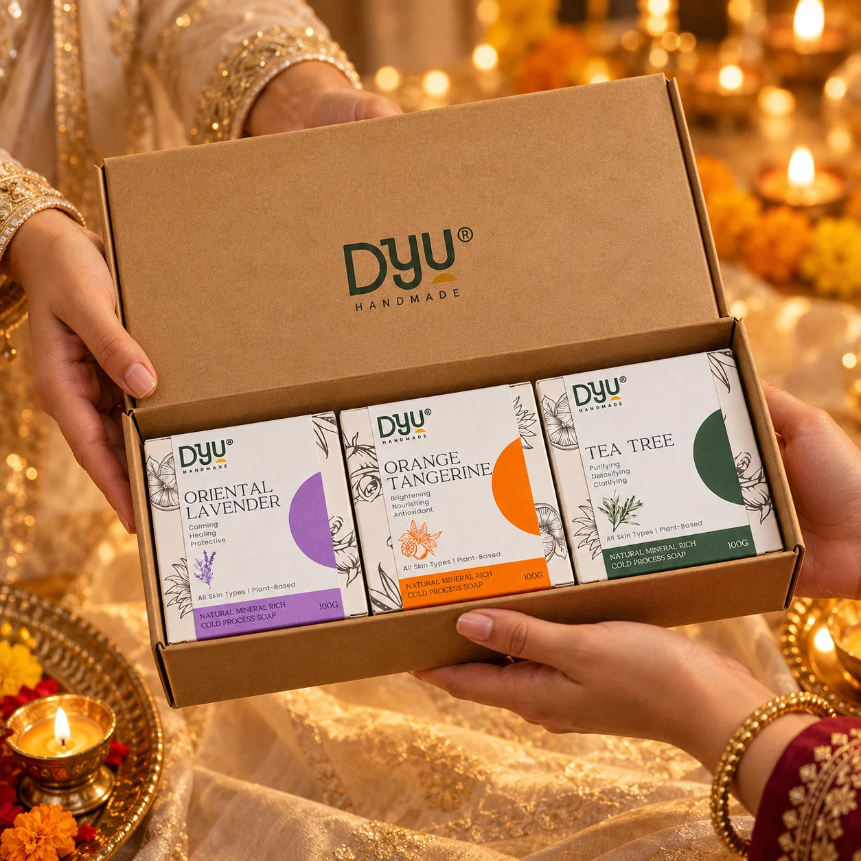 DYU Handmade Botanical Orchard Cold Process Soap Gift Set Ð Set of 3