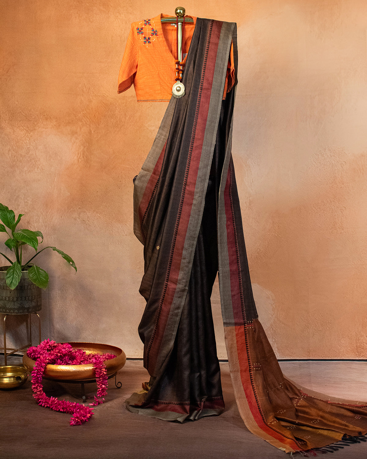 Kala Sutra Tussar Saree with Soof Hand Embroidery