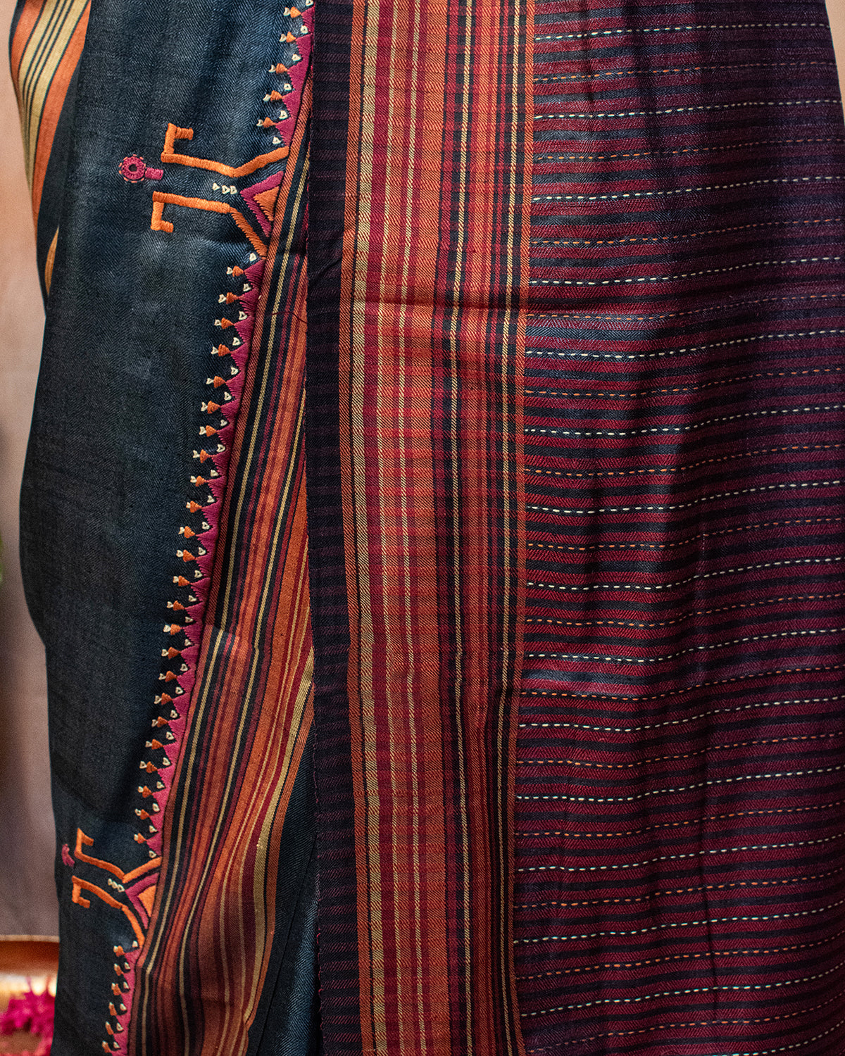 Asmi Tussar Saree with Soof Hand Embroidery