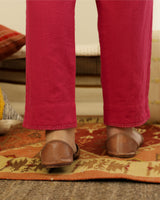 Ruhani Magenta Straight Fit Cotton Pant