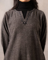 Gurez Shadow Handwoven Woolen Phiran with Pakko Hand Embroidery