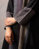 Gurez Charcoal Stripe Handwoven Woolen Phiran