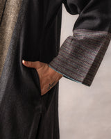 Gurez Charcoal Stripe Handwoven Woolen Phiran