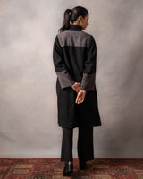 Gurez Charcoal Stripe Handwoven Woolen Phiran