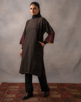 Gurez Black Stripe Handwoven Woolen Phiran