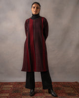 Gurez Burgandy Stripe Handwoven Woolen Phiran