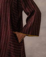 Gurez Maroon Stripe Handwoven Woolen Phiran