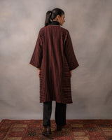 Gurez Maroon Stripe Handwoven Woolen Phiran