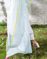 Paheli and Suhani Striped Kota Dupatta With HandBlock Printing