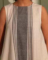 Dhwani White A-Line Handwoven Cotton Dress