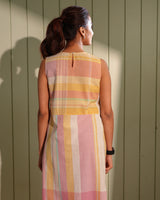 Dhwani Pastel Sleevelss Handwoven Cotton Dress