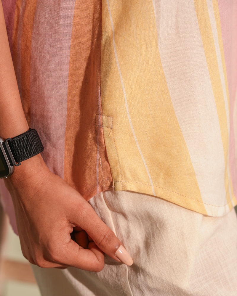 Dhwani Pastel Regular -Fit Handwoven Cotton Top