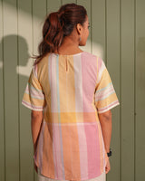 Dhwani Pastel Regular -Fit Handwoven Cotton Top