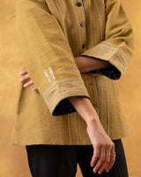 Dhaani Lime Green Handwoven Naturally Dyed Woolen Short Jacket
