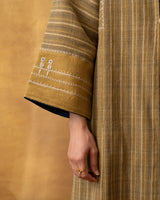 Dhaani Olive Green Handwoven Naturally Dyed Woolen Long Jacket