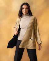 Dhaani Olive Green Handwoven Naturally Dyed Woolen Kimono Jacket