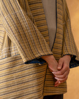 Dhaani Olive Green Handwoven Naturally Dyed Woolen Kimono Jacket