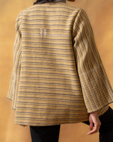 Dhaani Olive Green Handwoven Naturally Dyed Woolen Kimono Jacket