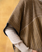 Dhaani Charcoal Green Handwoven Naturally Dyed Woolen Cape