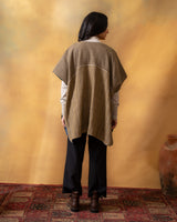 Dhaani Charcoal Green Handwoven Naturally Dyed Woolen Cape