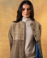 Dhaani Charcoal Green Handwoven Naturally Dyed Woolen Jacket