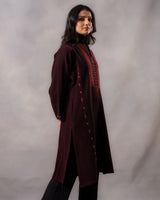 Gurez Garnet Handwoven Woolen Phiran with Soof Embroidery