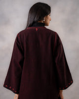 Gurez Garnet Handwoven Woolen Phiran with Soof Embroidery
