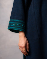 Gurez  Blue Handwoven Woolen Phiran with Dessert Hand Embroidery