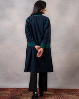 Gurez  Blue Handwoven Woolen Phiran with Dessert Hand Embroidery